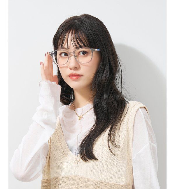  「ウェリントン型 メガネ│ズレ落ちにくい レザー調のラバーテンプルがオシャレなフレーム｜ レンズ交換券付」|メガネ|