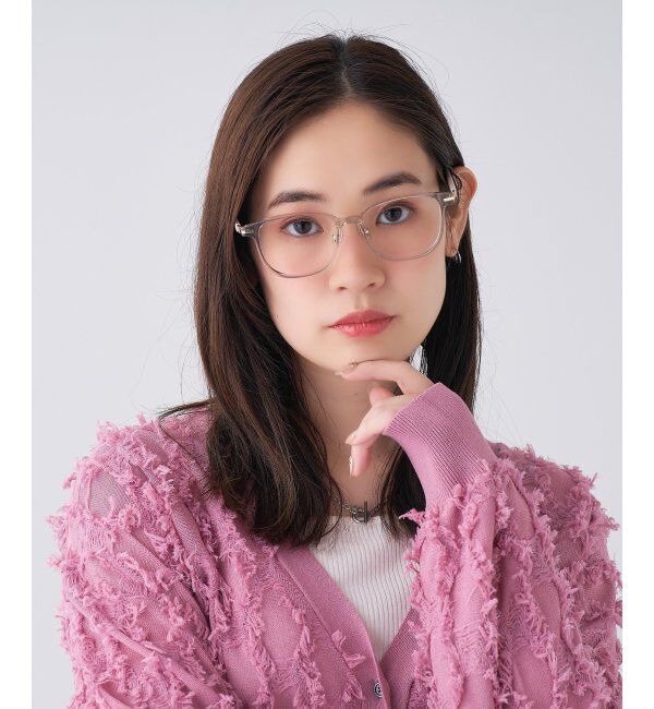  「ウェリントン型 メガネ│ズレ落ちにくい レザー調のラバーテンプルがオシャレなフレーム｜ レンズ交換券付」|メガネ|