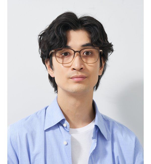  「ウェリントン型 メガネ│ズレ落ちにくい レザー調のラバーテンプルがオシャレなフレーム｜ レンズ交換券付」|メガネ|