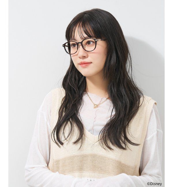  「ウェリントン メガネ Disney PRINCESS ベル  (カジュアルライン)  ディズニープリンセス  レンズ交換券付」|メガネ|