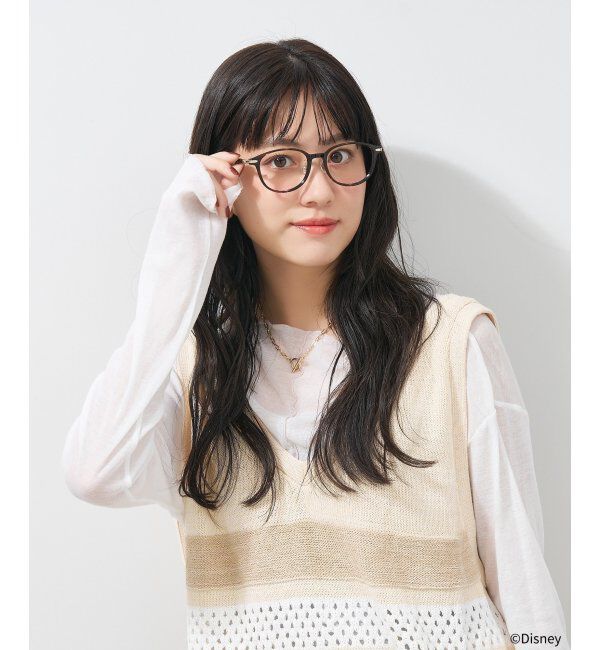  「ウェリントン メガネ Disney PRINCESS ベル  (カジュアルライン)  ディズニープリンセス  レンズ交換券付」|メガネ|