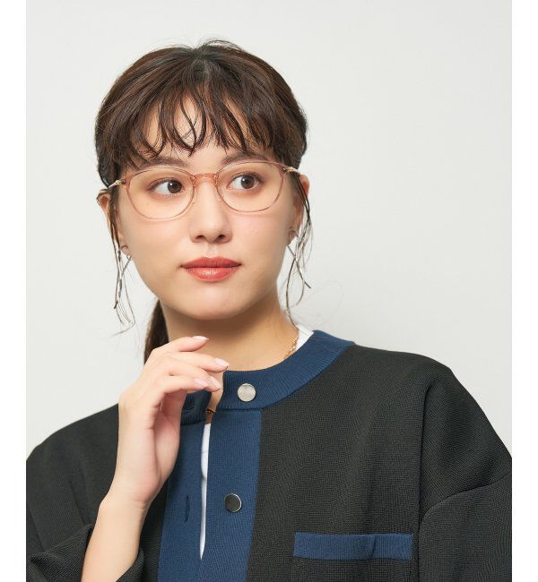  「ウェリントン型 メガネ 軽量 大人可愛い おうちメガネ 伊達メガネ レンズ交換券付」|メガネ|