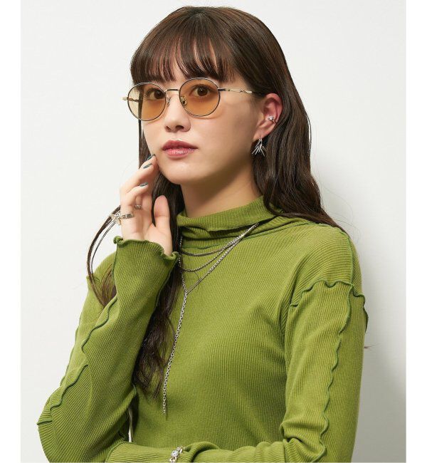  「【LOVE BY e.m.コラボ】【WEB限定】&ldquo;flutter&rdquo;｜ボストン型メタルサングラス｜Zoff｜LOVE BY e.m.」|サングラス|