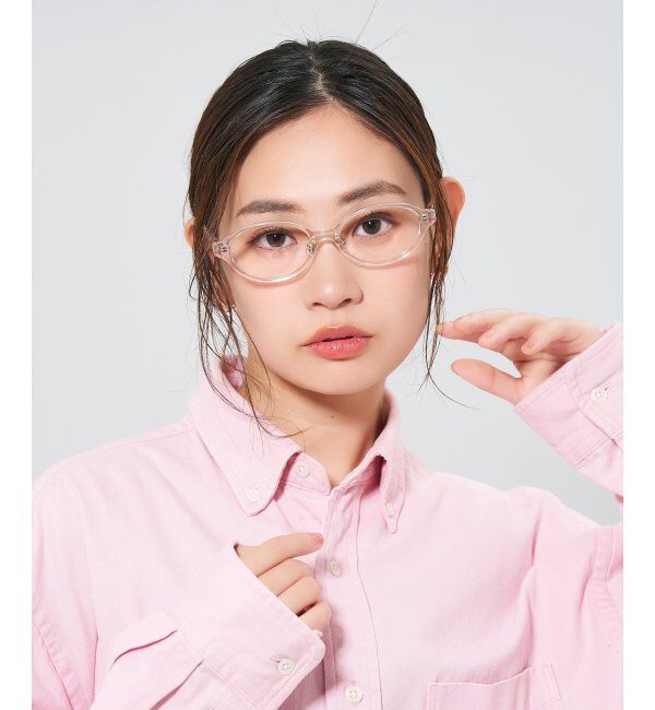  「オーバル型メガネ｜レディース 女性用 可愛い リボン パステル｜Zoff｜SWEET レンズ交換券付」|メガネ|ライトピンク