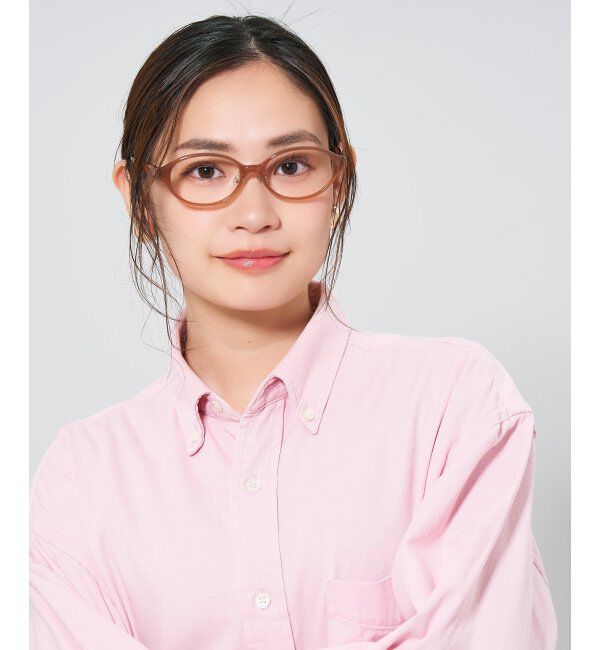  「オーバル型メガネ｜レディース 女性用 可愛い リボン パステル｜Zoff｜SWEET レンズ交換券付」|メガネ|ベージュ1