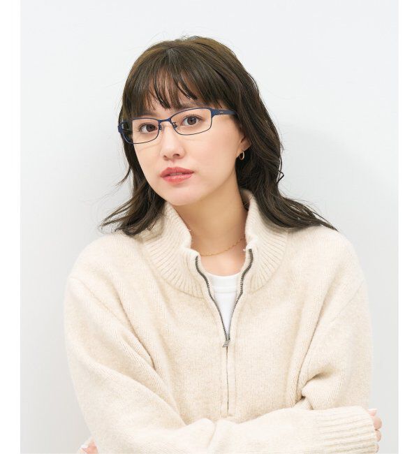  「スクエア型メガネ｜似合うを科学したメガネ(Zoff NEW STANDARD) レンズ交換券付」|メガネ|ネイビー3