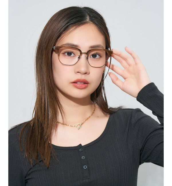  「ウエリントン型メガネ｜読書 レディース 女性用 大人可愛い 大理石｜Zoff｜CHIC レンズ交換券付」|メガネ|