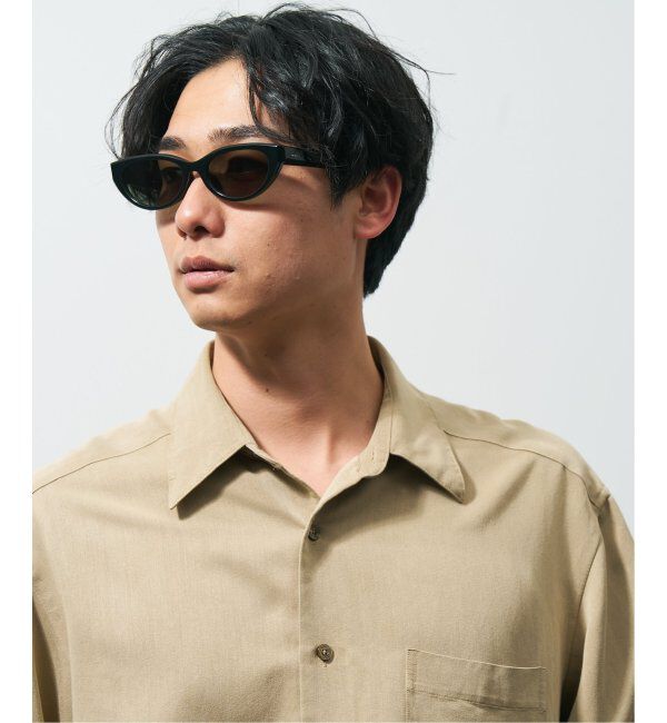  「Zoff｜JOURNAL STANDARD relume オーバル型 横長 サングラス 紫外線対策 UVカット ジャーナルスタンダード」|サングラス|濃グリーン