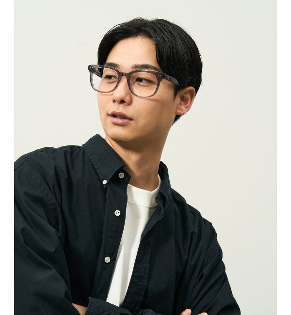  「ウェリントン型 メガネ | 横長 黒縁フレーム 伊達メガネ ユニセックス CLASSIC  レンズ交換券付」|メガネ|