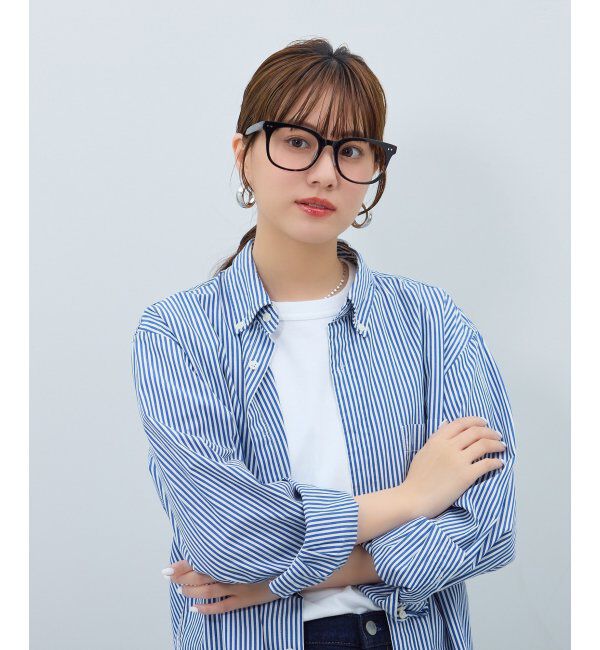  「ウェリントン型 メガネ | 横長 黒縁フレーム 伊達メガネ ユニセックス CLASSIC  レンズ交換券付」|メガネ|茶系デミ