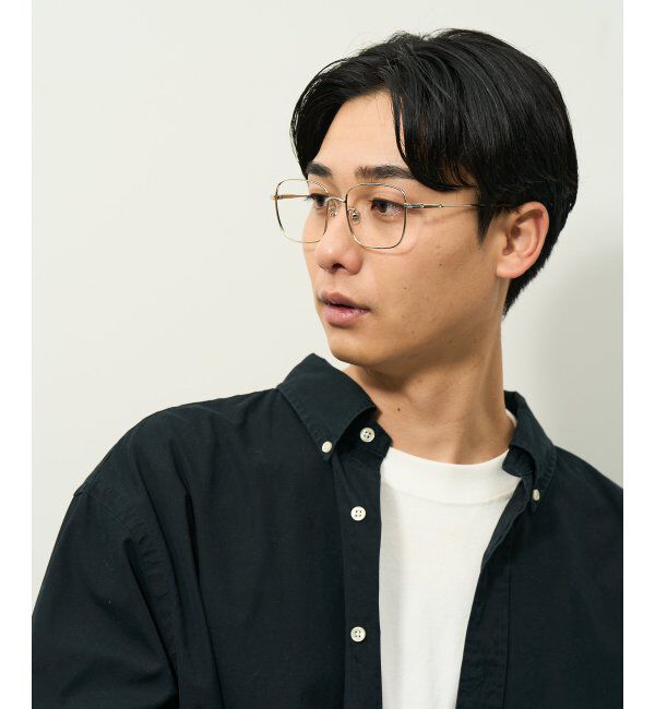  「ウェリントン型 メガネ | メタル 大きめ ゴールド シルバー 伊達メガネ ユニセックス TRAD レンズ交換券付」|メガネ|