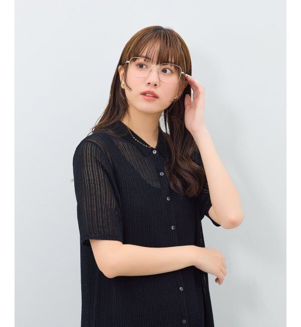  「ウェリントン型 メガネ | メタル 大きめ ゴールド シルバー 伊達メガネ ユニセックス TRAD レンズ交換券付」|メガネ|シルバー