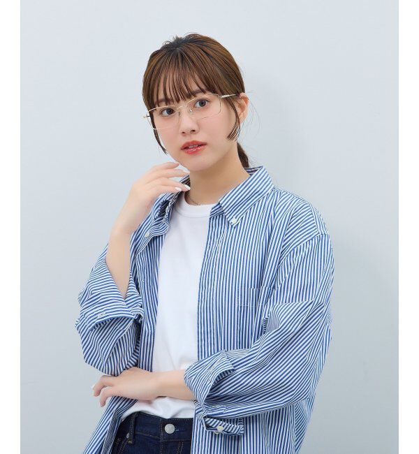  「ウェリントン型 メガネ | メタル 横長 ゴールド シルバー 伊達メガネ ユニセックス TRAD レンズ交換券付」|メガネ|ゴールド