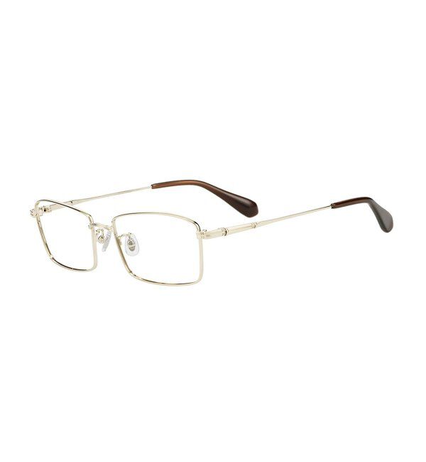  「ウェリントン型 メガネ | メタル 横長 ゴールド シルバー 伊達メガネ ユニセックス TRAD レンズ交換券付」|メガネ|