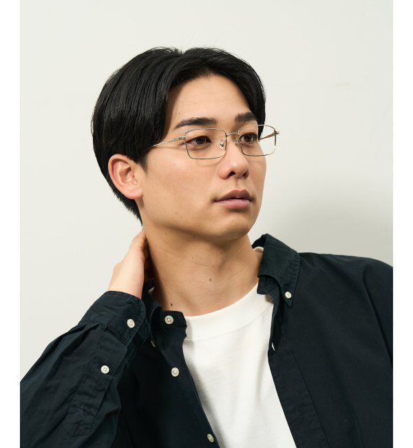  「ウェリントン型 メガネ | メタル 横長 ゴールド シルバー 伊達メガネ ユニセックス TRAD レンズ交換券付」|メガネ|