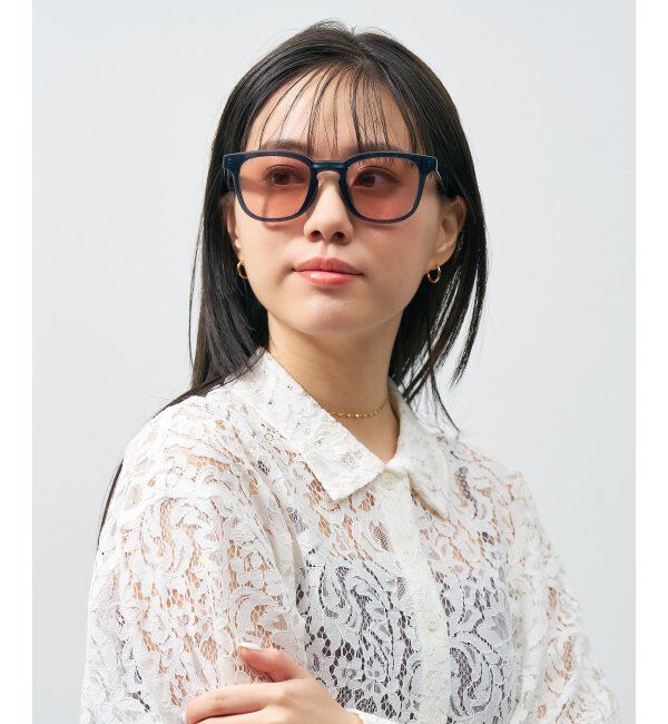  「ウェリントン型 折りたたみ式 サングラス | 専用ケース付 カラーレンズ 太縁フレーム 紫外線防止 UVカット」|サングラス|