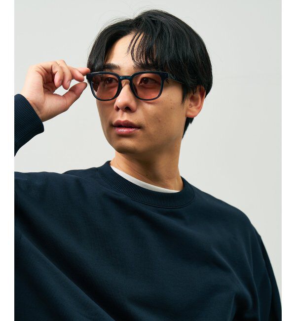  「ウェリントン型 折りたたみ式 サングラス | 専用ケース付 カラーレンズ 太縁フレーム 紫外線防止 UVカット」|サングラス|