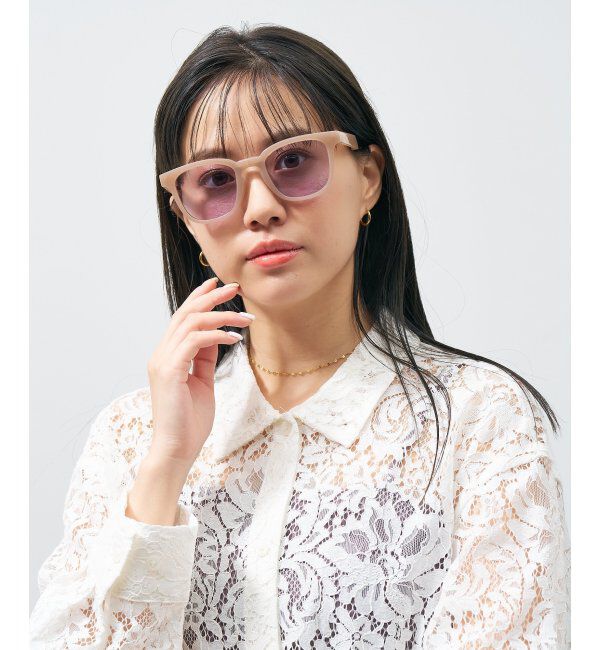  「ウェリントン型 折りたたみ式 サングラス | 専用ケース付 カラーレンズ 太縁フレーム 紫外線防止 UVカット」|サングラス|