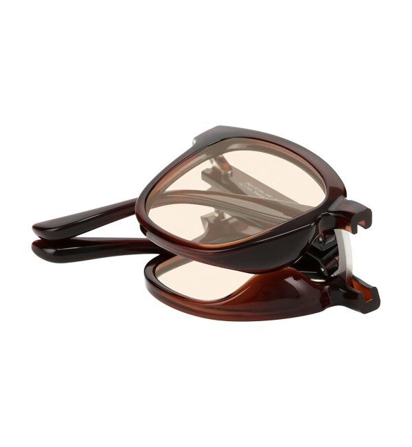  「ウェリントン型 折りたたみ式 サングラス | 専用ケース付 カラーレンズ 太縁フレーム 紫外線防止 UVカット」|サングラス|