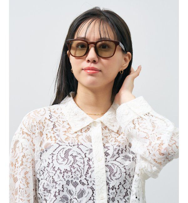  「ウェリントン型 折りたたみ式 サングラス | 専用ケース付 カラーレンズ 太縁フレーム 紫外線防止 UVカット」|サングラス|