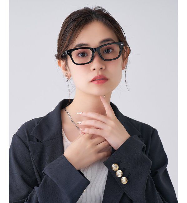  「 ウェリントン型 メガネ | 黒縁フレーム 伊達めがね 度付きユニセックス 読書  CLASSIC  レンズ交換券付」|メガネ|