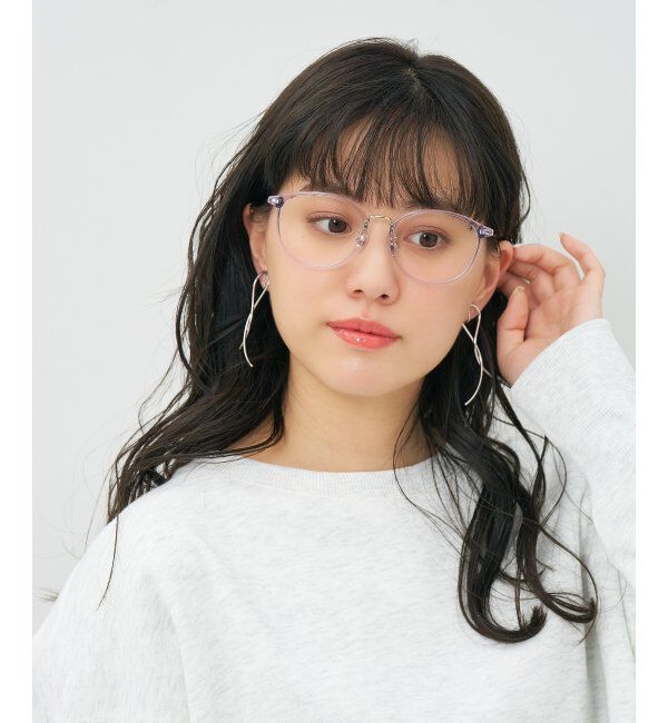  「ボストン型 メガネ｜TR&times;チタン 軽量素材 柔軟性  伊達メガネ 大人可愛い  レンズ交換券付」|メガネ|