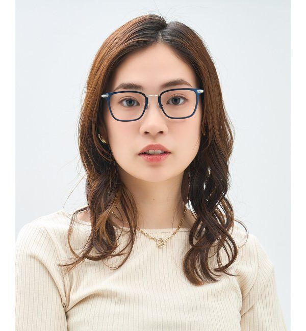  「ウェリントン型 メガネ | メタル｜伊達メガネ 度付きメガネ｜ユニセックス 黒｜CLASSIC  レンズ交換券付」|メガネ|ネイビー3