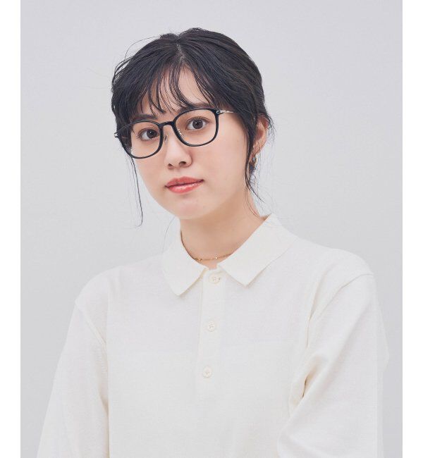  「ウェリントン型 メガネ｜TR&times;チタン 軽量素材 柔軟性  伊達メガネ 大人可愛い  レンズ交換券付」|メガネ|