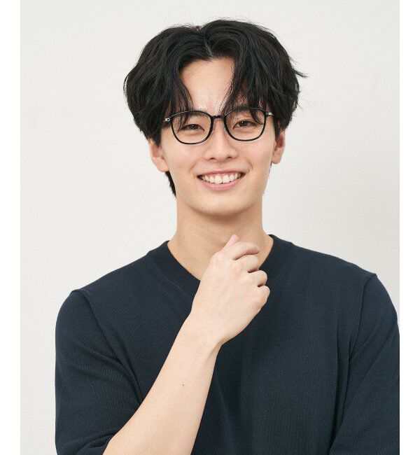  「ウェリントン型 メガネ｜TR&times;チタン 軽量素材 柔軟性  伊達メガネ 大人可愛い  レンズ交換券付」|メガネ|