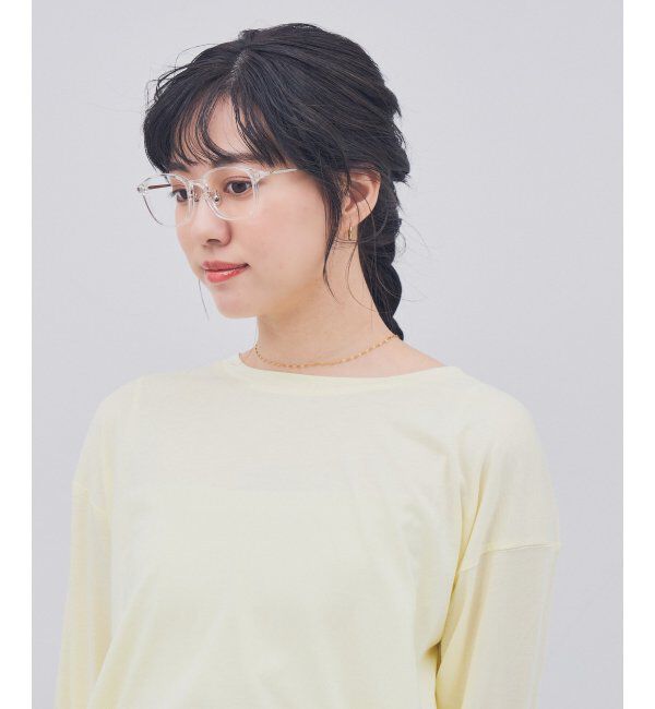  「ウェリントン型 メガネ｜TR&times;チタン 軽量素材 柔軟性  伊達メガネ 大人可愛い  レンズ交換券付」|メガネ|