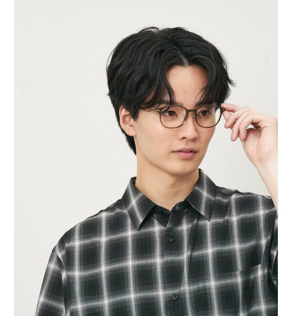  「ウェリントン型 メガネ｜TR&times;チタン 軽量素材 柔軟性  伊達メガネ 大人可愛い  レンズ交換券付」|メガネ|