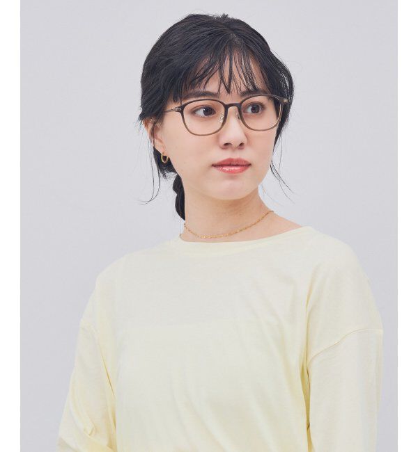  「ウェリントン型 メガネ｜TR&times;チタン 軽量素材 柔軟性  伊達メガネ 大人可愛い  レンズ交換券付」|メガネ|