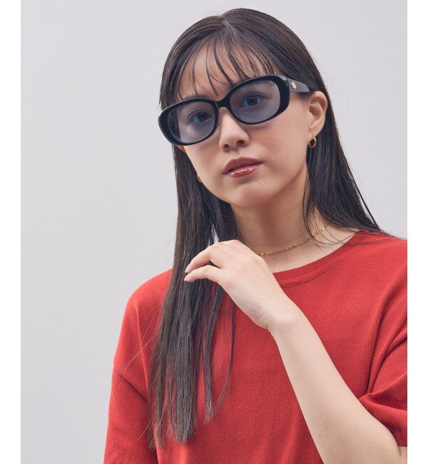  「Zoff｜STUDIO SEVEN｜オーバル型 サングラス 横長｜太縁フレーム｜カラーレンズ｜紫外線防止 UVカット」|サングラス|