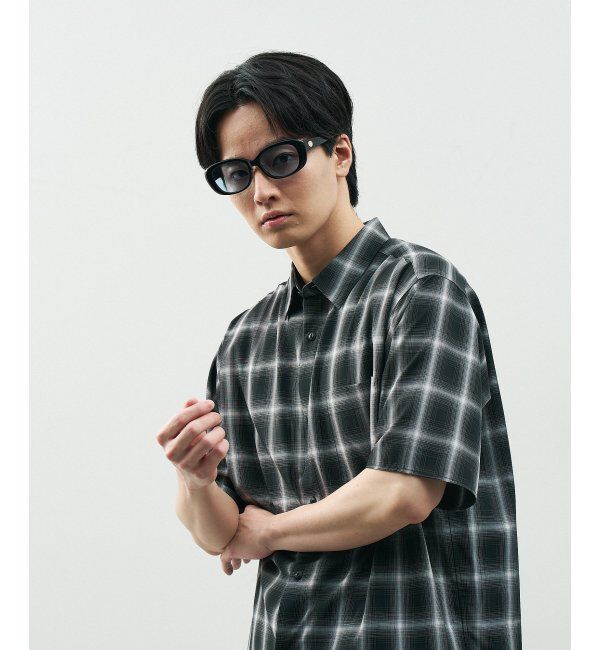  「Zoff｜STUDIO SEVEN｜オーバル型 サングラス 横長｜太縁フレーム｜カラーレンズ｜紫外線防止 UVカット」|サングラス|