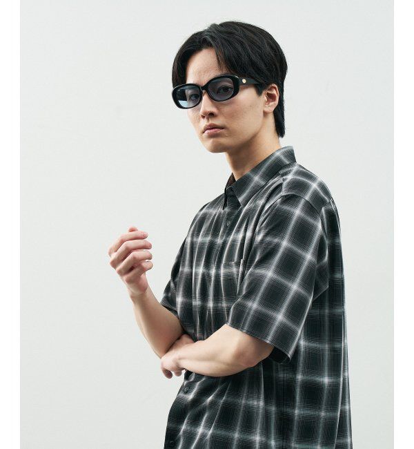  「Zoff｜STUDIO SEVEN｜オーバル型 サングラス 横長｜太縁フレーム｜カラーレンズ｜紫外線防止 UVカット」|サングラス|