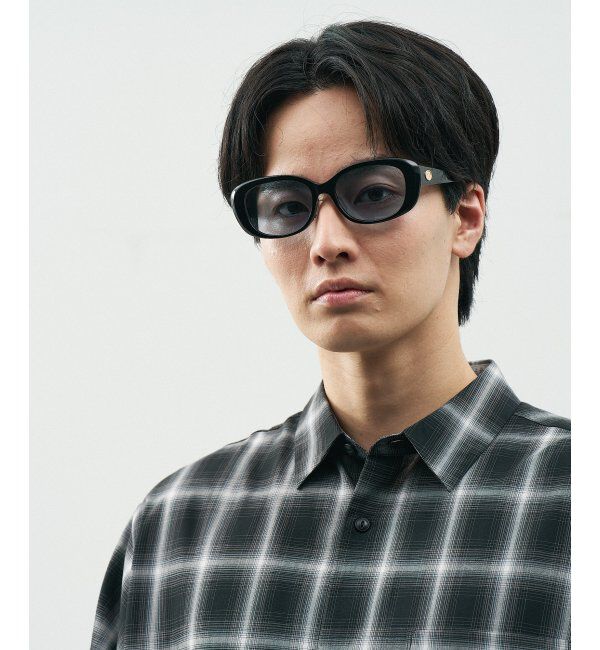  「Zoff｜STUDIO SEVEN｜オーバル型 サングラス 横長｜太縁フレーム｜カラーレンズ｜紫外線防止 UVカット」|サングラス|