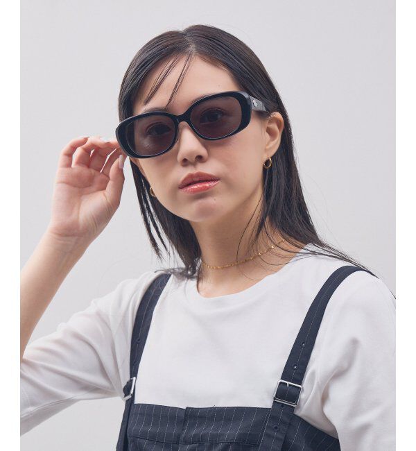  「Zoff｜STUDIO SEVEN｜オーバル型 サングラス 横長｜太縁フレーム｜カラーレンズ｜紫外線防止 UVカット」|サングラス|