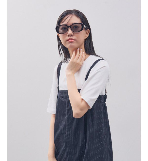  「Zoff｜STUDIO SEVEN｜オーバル型 サングラス 横長｜太縁フレーム｜カラーレンズ｜紫外線防止 UVカット」|サングラス|茶系デミ