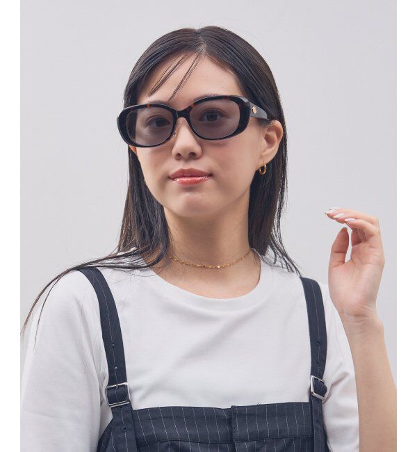  「Zoff｜STUDIO SEVEN｜オーバル型 サングラス 横長｜太縁フレーム｜カラーレンズ｜紫外線防止 UVカット」|サングラス|