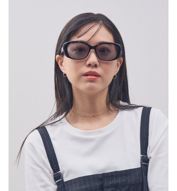  「Zoff｜STUDIO SEVEN｜オーバル型 サングラス 横長｜太縁フレーム｜カラーレンズ｜紫外線防止 UVカット」|サングラス|