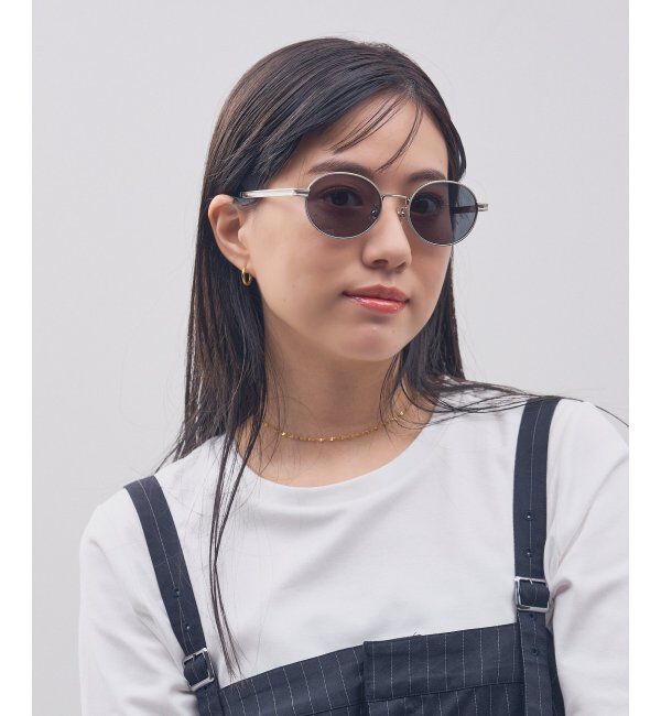  「Zoff｜STUDIO SEVEN｜オーバル型 サングラス メタルフレーム｜紫外線防止 UVカット」|サングラス|