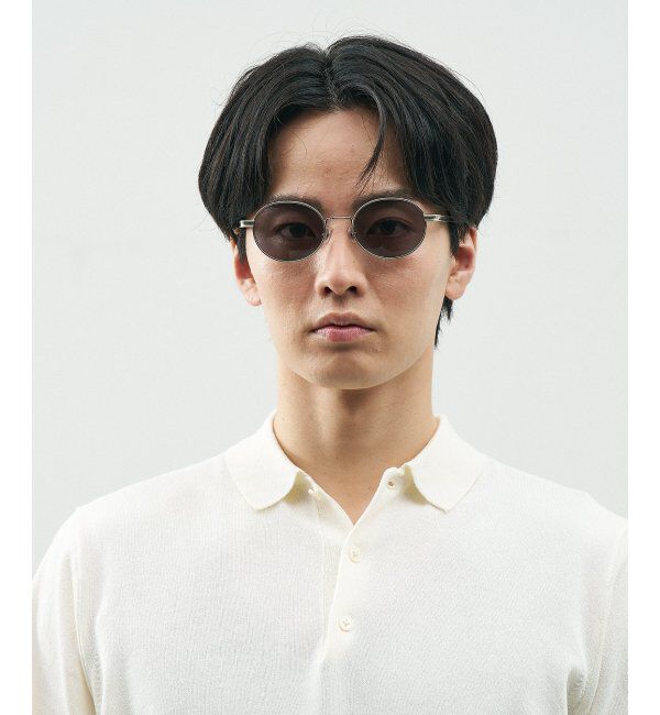  「Zoff｜STUDIO SEVEN｜オーバル型 サングラス メタルフレーム｜紫外線防止 UVカット」|サングラス|