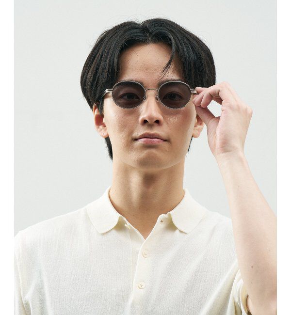  「Zoff｜STUDIO SEVEN｜オーバル型 サングラス メタルフレーム｜紫外線防止 UVカット」|サングラス|