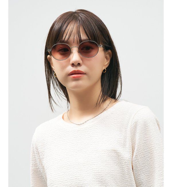  「Zoff｜STUDIO SEVEN｜オーバル型 サングラス メタルフレーム｜紫外線防止 UVカット」|サングラス|ゴールド