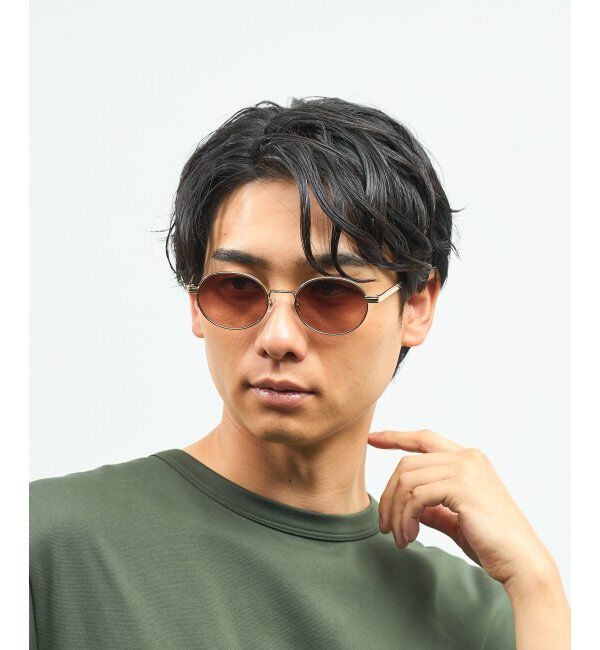  「Zoff｜STUDIO SEVEN｜オーバル型 サングラス メタルフレーム｜紫外線防止 UVカット」|サングラス|