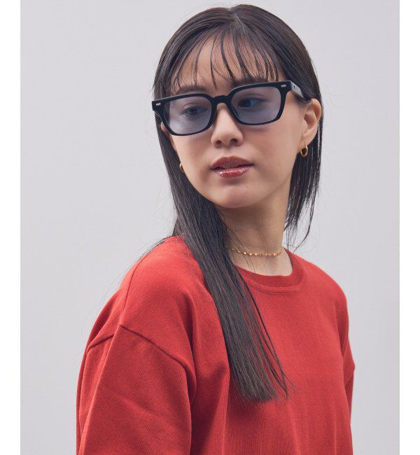  「Zoff｜STUDIO SEVEN｜ウェリントン型 サングラス 横長｜太縁フレーム｜カラーレンズ｜紫外線防止 UVカット」|サングラス|