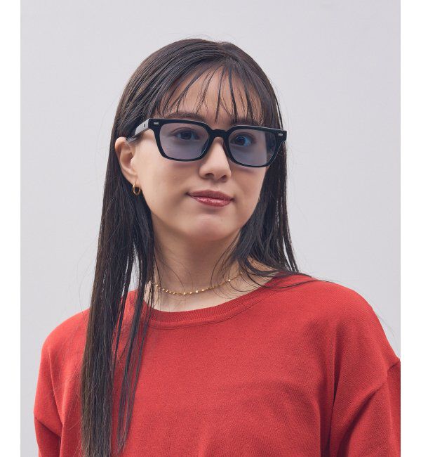  「Zoff｜STUDIO SEVEN｜ウェリントン型 サングラス 横長｜太縁フレーム｜カラーレンズ｜紫外線防止 UVカット」|サングラス|