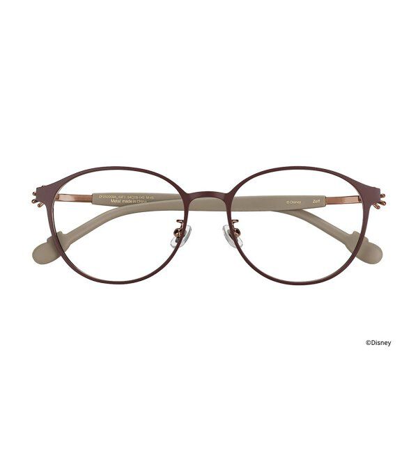  「Zoff｜Mickey & Friends Hands｜メガネ（ミッキーマウス モデル） ディズニー｜ レンズ交換券付」|メガネ|薄ブラウン1