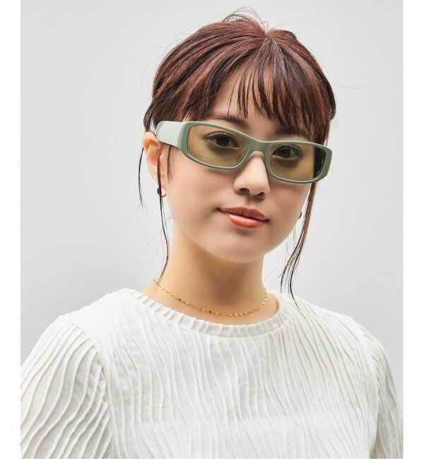  「Zoff｜GDC スクエア型 サングラス｜紫外線対策 UVカット｜スタイリッシュ｜ユニセックス」|サングラス|濃グリーン