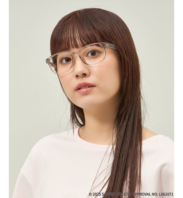  「Zoff｜はぴだんぶい ウェリントン型 メガネ｜伊達・度付きメガネ｜グッズ   レンズ交換券付」|メガネ|薄グレー